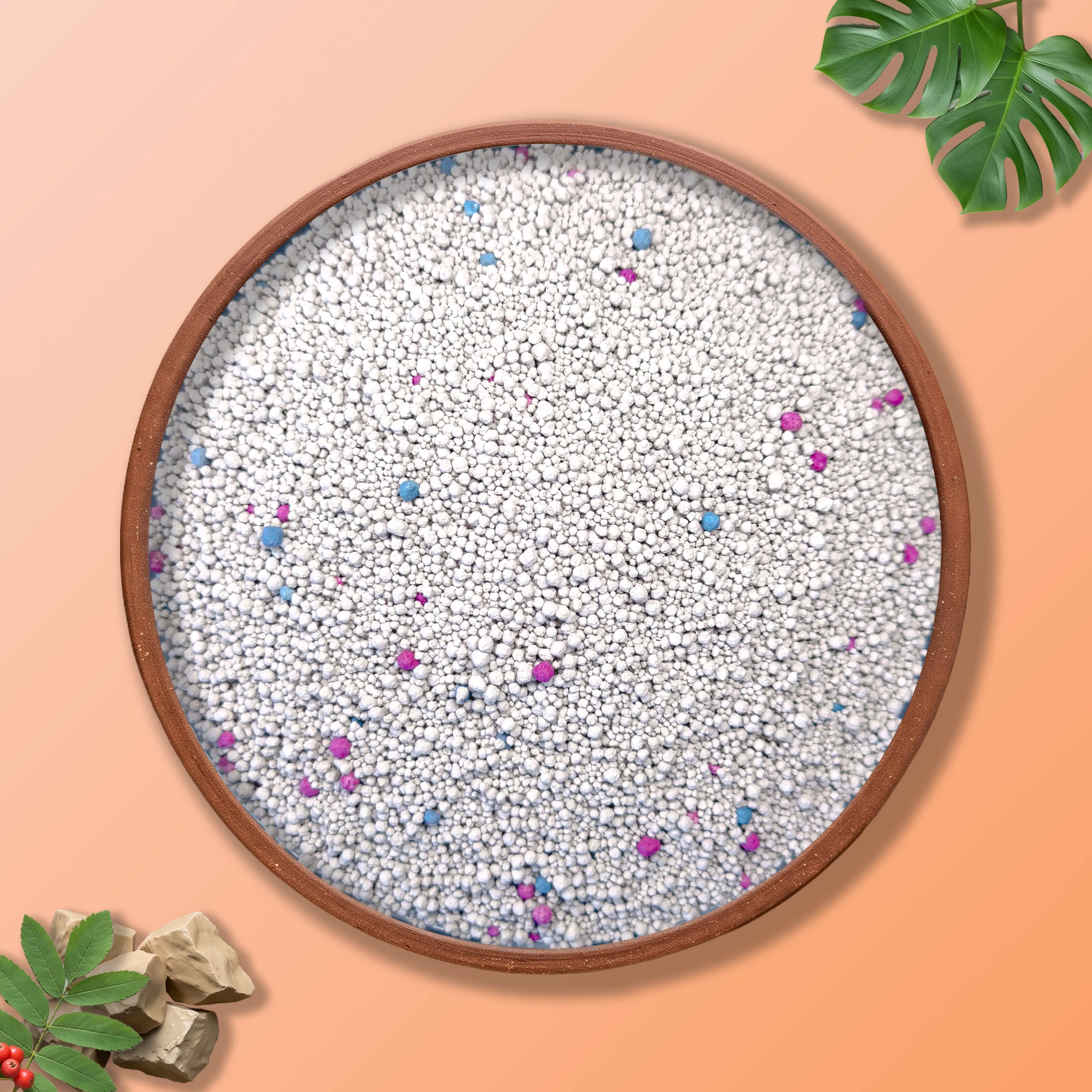 Ball-granule bentonite texture detail